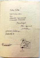 Szánthó Imre (1925-1998): Szentendre-Napraforgók, linómetszetek névnapi üdvözlettel, jelzett, kézzel...