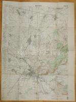 1942 Magyar Kir. Honvéd Térképészeti Intézet Nagyvárad katonai térképe 63x47cm