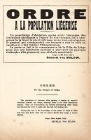1914 Ordre a la population Liégeoise / WWI German order to the people of Liege, political propaganda; General von Bülow (fl)