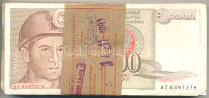 Jugoszlávia 1987. 20.000D (100x) kötegelve T:vegyes Yugoslaia 1987. 20.000 Dinara (100x) C:mixed