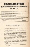 1916 WWI Proclamation of the German military commandant of Lille; Propaganda about deporting people for working in France