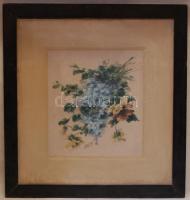 Marcol New York Jelzéssel- Virágcsendélet selyemkép 53×53 cm. Üvegezett keretben.