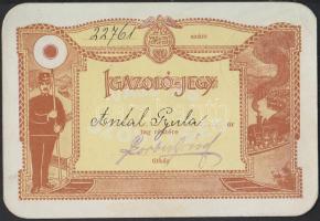 cca 1930 Vasutas Szövetség tagjának - vonat-fékező igazolójegye