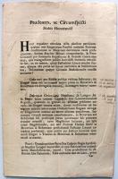 1769 Helytartótanácsi leirat a cigányok tárgyában Albert Kázmér herceg Magyarország helytartójának Klobusiczky János helytartótanácsi titkár, későbbi Fiumei kormányzó saját kezű aláírásával. 4 nyomtatott oldal /  1769 Ex offo letter of the Governing Council with autograph signatures of duke Albert and Joseph Klobusiczky later the governor of Fiume. 4 printed pages.