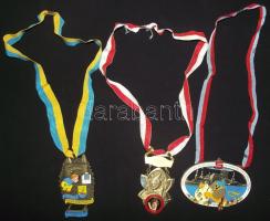 3db modern német, festett vagy tűzzománccal díszített fémplakett