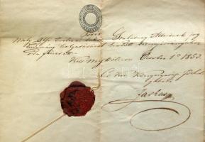 1853 Hivatalos másolat a Debreceni Református Kollégium 1848-ban kiállított jogtani bizonyítványáról...