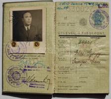 1947-1948 Fényképes magyar útlevél sok európai országbeli vízummal