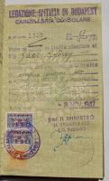 1947-1948 Fényképes magyar útlevél sok európai országbeli vízummal