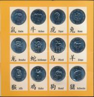 Szomália 2000. 10Sh (12x) kínai állatövi jegyek emlékkiadása, eredeti dísztokban, leírással és tanús...