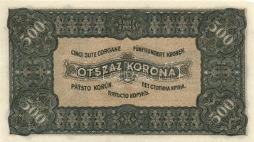 1923. 500K "Magyar Pénzjegynyomda Rt. Budapest" T:I(apró sarokkopás)