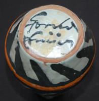 Jelzett Gorka Lívia mázas kerámia váza (apró sérülés a mázon) /
Lívia Gorka glazed ceramic vase (sma...