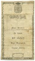 1806. 5G "Wiener-Stadt Banco-Zettel" T:III tűlyukak /
Habsburg Monarchy 1806. 5 Gulden &qu...