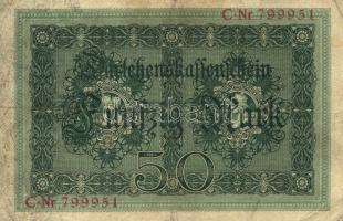 Német Birodalom / Császárság 1910. 100M T:III + 1914. 50M 6 jegyű sorszámmal T:III + Német Birodalom...