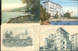 5 db régi horvát képeslap, Abbazia és Crikvenica