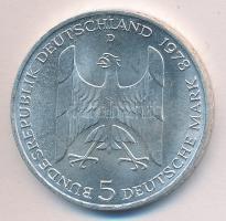 NSZK 1978D. 5M Ag "Gustav Stresemann" T:1 GFR 1978D 5 Mark Ag "Gustav Stresemann" C:Unc