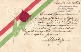 Hungarian patriotic propaganda, Emb. silk card