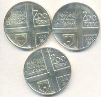 1976. 200Ft Ag 3klf db "Festők I. - Munkácsy, Szinyei, Derkovits" T:BU