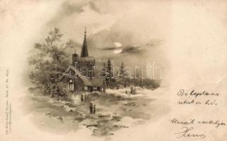 1899 Countryside winter litho