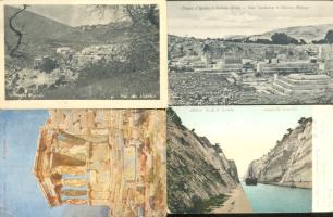 4 db régi, görögországi városképes lap (Athén és Delphoi)