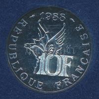 Franciaország 1988. 10Fr Ag "Roland Garros" díszkiadásban tanúsítvánnyal T:BU France 1988. 10 Francs Ag "Roland Garros" in original plastic case with certification C:BU