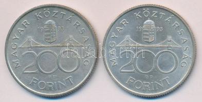 1993. 200Ft Ag "MNB" (2x) T:2