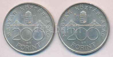 1993. 200Ft Ag "MNB" (2x) T:2
