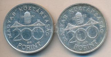 1992. 200Ft Ag "MNB" (2x) T:2
