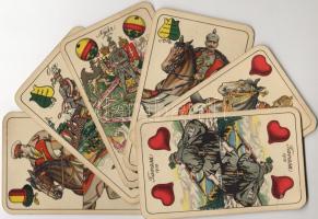 1917. Hadsegélyezési hivatal magyar kártya 32 db-os csomag Kóber Leo rajzaival, Piatnik kiadás/ Spie...