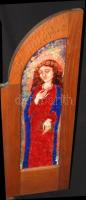 Zsóri Balogh Erzsébet: Tűzzománc szárnyasoltár fa kerettel. / 
Enameled altar. 100x90 cm