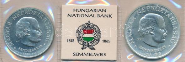 1968. 50Ft Ag + 100Ft Ag "Semmelweis" pár nejlon tokban T:BU