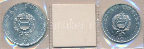 1968. 50Ft Ag + 100Ft Ag "Semmelweis" pár nejlon tokban T:BU