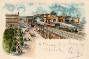 Dresden Hauptbahnhof Litho (EK)