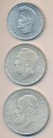 1948. 5Ft "Petőfi" + 10Ft "Széchenyi" + 20Ft "Táncsics" Ag sor T:2