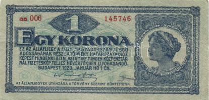 1920. 1K (6x) kétféle sorszámozás + 2K (7x) kétféle sorszámozás, közte egymáshoz közeli sorszámúak i...