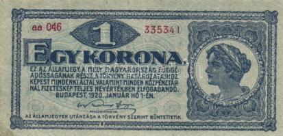 1920. 1K (6x) kétféle sorszámozás + 2K (7x) kétféle sorszámozás, közte egymáshoz közeli sorszámúak i...