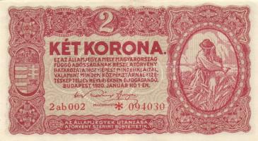 1920. 1K (6x) kétféle sorszámozás + 2K (7x) kétféle sorszámozás, közte egymáshoz közeli sorszámúak i...