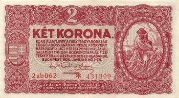 1920. 1K (6x) kétféle sorszámozás + 2K (7x) kétféle sorszámozás, közte egymáshoz közeli sorszámúak i...