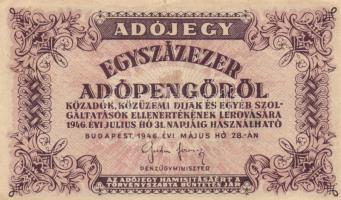 1946. 10.000AP + 50.000AP + 100.000AP (5x) kétféle papír + 500.000AP (3x) kétféle papír + 100.000.00...