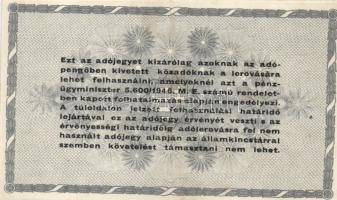 1946. 10.000AP + 50.000AP + 100.000AP (5x) kétféle papír + 500.000AP (3x) kétféle papír + 100.000.00...