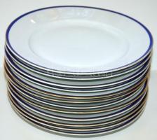 Háború előtti aranyozott szélű Zsolnay étkészlet rész 11 db tányér, 5 tál