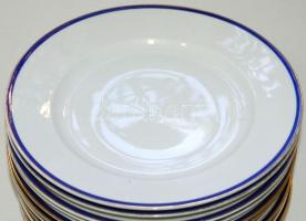 Háború előtti aranyozott szélű Zsolnay étkészlet rész 11 db tányér, 5 tál