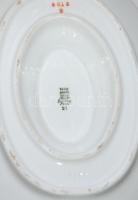 Háború előtti aranyozott szélű Zsolnay étkészlet rész 11 db tányér, 5 tál