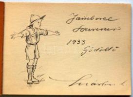 1933 Márton Lajos Gödöllői Jamboree 2 db különböző rajzfüzet 80 db + 40 db rajzzal (egyik gerinc sér...