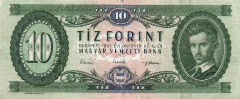 1962. 10Ft "01" hátlapi nyomat T:III/IV