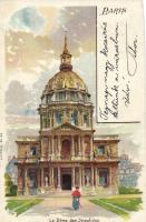 Paris Invalids church litho (cut)