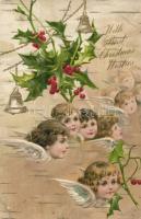 Christmas Angels Emb. litho  (b)