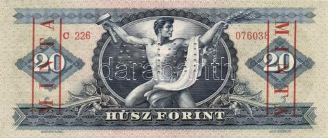 1962. 20Ft "MINTA" perforációval és felülnyomással, C + számozás T:I