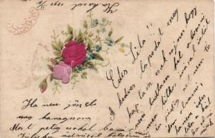 Floral Emb. litho silk card