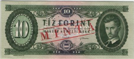1962. 10Ft "MINTA" perforációval és felülnyomással, A + számozás T:I-(hátlapon felül nagyo...