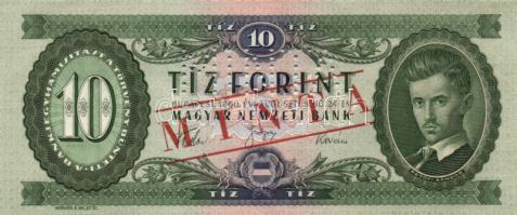 1960. 10Ft "MINTA" perforációval és felülnyomással, A + számozás T:I